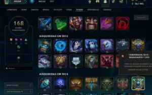 Conta Beta Lol Challenger S4/S5- Skins Raras