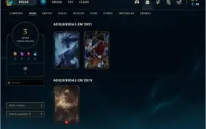 Conta ouro 4 com 3 skins e 42 champs