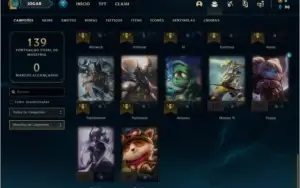 Conta ouro 4 com 3 skins e 42 champs