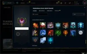 Conta LOL, criada em 2013. 286 skins