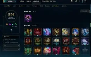Conta de LOL, PLAT IV,  quase tods skins