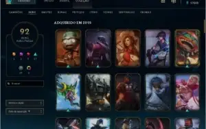 Conta com 92 skins gold 3