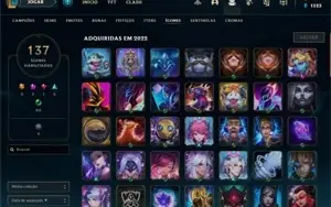 Conta Bronze I, Honra 4, nvl 238, 295 skins, 56% winrate, 5