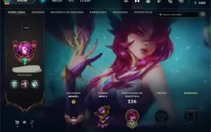 Conta Bronze I, Honra 4, nvl 238, 295 skins, 56% winrate, 5