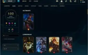 Conta ouro 3 com TODOS os champs e 102 skins