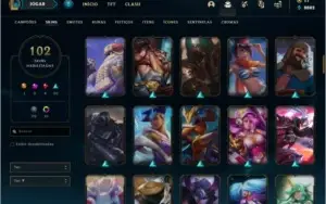 Conta ouro 3 com TODOS os champs e 102 skins