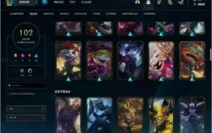 Conta ouro 3 com TODOS os champs e 102 skins