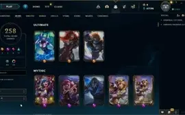 Conta main diamante 1, 258 skins, unico dono, criada em 2013