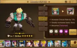 Reroll Summoners War lvl10 com Striker Light - Talisman