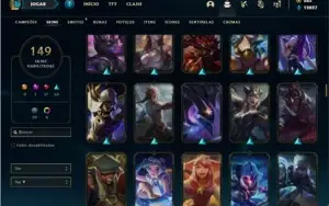 Conta platina 4 com TODOS os champs e 149 Skins
