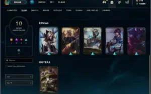 Conta ouro 1 com 10 skins e 34 champs + 710 RP ( MAIN ADC )