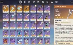 conta genshin impact AR57, 12 personagens 5 estrelas, 23 4 E