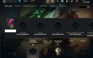 Conta Unranked com 20 Champs e 6 Fragmentos de Skins