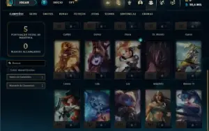 Conta Unranked com 20 Champs e 6 Fragmentos de Skins