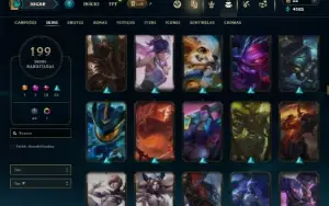 Unranked com 120 Champs e 199 Skins ( MID / TOP / JG )