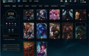 Conta platina 2 com TODOS os champs e 238 Skin + 5 Prestigio