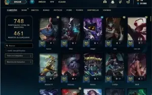 Conta platina 2 com TODOS os champs e 238 Skin + 5 Prestigio