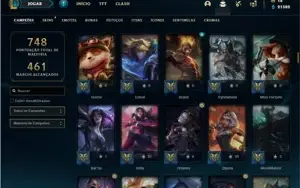 Conta platina 2 com TODOS os champs e 238 Skin + 5 Prestigio