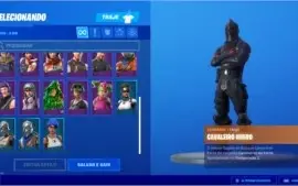Conta Fortnite Cavaleiro Negro, Tubarão-Mako,Skin PS4 Menina