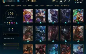 Unranked com TODOS os champs e 106 Skins ( TOP / MID / SUP )