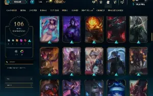 Unranked com TODOS os champs e 106 Skins ( TOP / MID / SUP )
