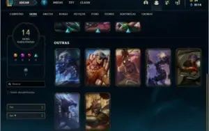 Conta bronze 2 com 14 skins e 48 champs