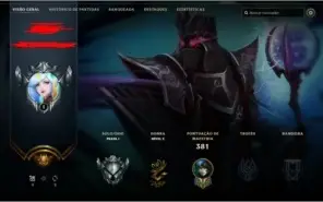 Conta LOL com 75 skins e 124 campeões