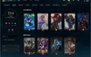 x CONTA DE LOL COM 354 SKIN, TODOS CHAMPIONS E MUITO MAIS x