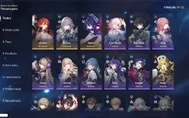 Conta nivel 28 com Seele, Bronya e Himeko - Honkai Star Rail
