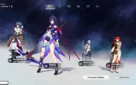 Conta nivel 28 com Seele, Bronya e Himeko - Honkai Star Rail