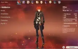 GENSHIN - DILUC E KEQING  LVL 50