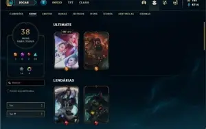 Conta prata 4 com 65 Champs e 38 Skins (2 Ultimates)