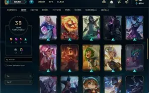 Conta prata 4 com 65 Champs e 38 Skins (2 Ultimates)