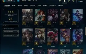 Conta prata 4 com 65 Champs e 38 Skins (2 Ultimates)