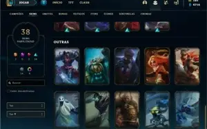 Conta prata 4 com 65 Champs e 38 Skins (2 Ultimates)