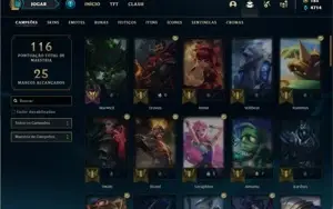 Conta prata 4 com 65 Champs e 38 Skins (2 Ultimates)