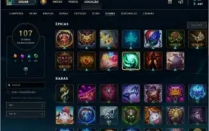 Conta antiga de league of legends,38 skins,139 champs