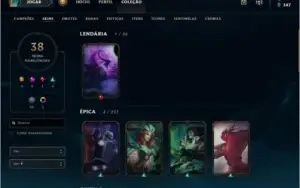 Conta antiga de league of legends,38 skins,139 champs