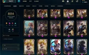 Conta Season 1 - Master há várias seasons com 804 Skins