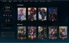 Conta level 370 grão mestre flex 339 skins