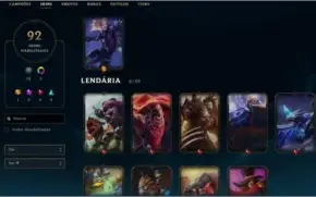 Conta lol,platina3,92skins,todos os campeões