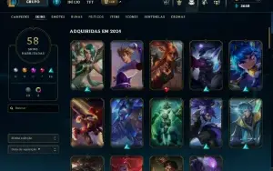 Conta Lol Com O Passe Do Mundial 129 Champs, 58 Skins
