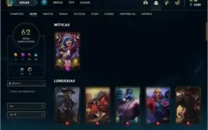 Conta ouro 2 com 54 champs e 62 skins
