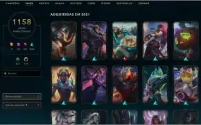CONTA LOL 1158 SKINS COM PAX TF (PLAT 2 - MMR D2/D3)