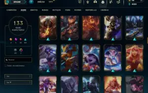 Ouro 3 com 150 Champs e 133 Skins + 3 Vitoriosas