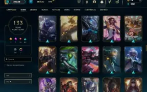 Ouro 3 com 150 Champs e 133 Skins + 3 Vitoriosas