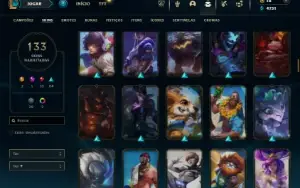 Ouro 3 com 150 Champs e 133 Skins + 3 Vitoriosas