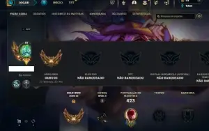Ouro 3 com 150 Champs e 133 Skins + 3 Vitoriosas