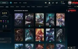 Conta LOL Platina 4 com 669 Skins + conta valorant