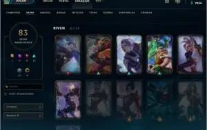 Conta League of legends 83 Skins